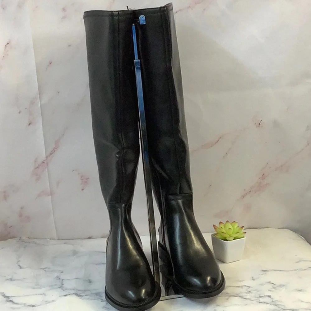 NWT Franco Sarto Henrietta Black Riding Boots Size 5